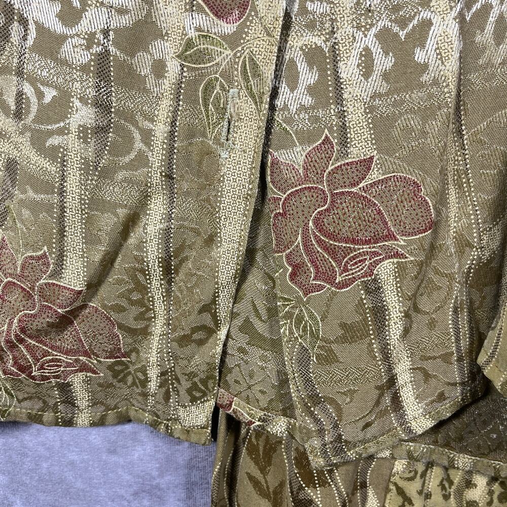 Vintage Citron Skirt Set Womens Medium Green Floral Midi Casual Office Work - Picture 3 of 12